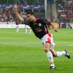 Йордан Тодоров се радва на победния си гол срещу немците — Източник: cska.bg