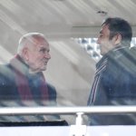 ЦСКА - Верея 1:0. Новият изпълнителен директор на ЦСКА Пламен Марков разговаря с консултанта Любко Петрович в ложите — Никола Кирилов © всички права запазени