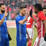 ЦСКА - Верея 1:0. Жеферсон поздравява играчите на Верея преди мача.  — Никола Кирилов © всички права запазени