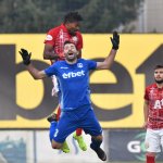 ЦСКА - Верея 1:0. Жоржиньо надскача футболист на Верея — Никола Кирилов © всички права запазени