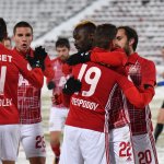 ЦСКА - Ботев 2:1. Футболистите на ЦСКА се радват на гола на Али Соу — Никола Кирилов © всички права запазени