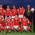 ЦСКА - Спартак(Вн) 5:1. Прави: Тодор Янчев, Светослав Георгиев, Стефан Джилио, Йордан Лечков, Ибрахима Гай, Ненад Лукич, Димитър Якимов, Любослав Пенев (капитан); Клекнали: Методи Деянов, Александър Томаш, Владимир Манчев, Светослав Петров —